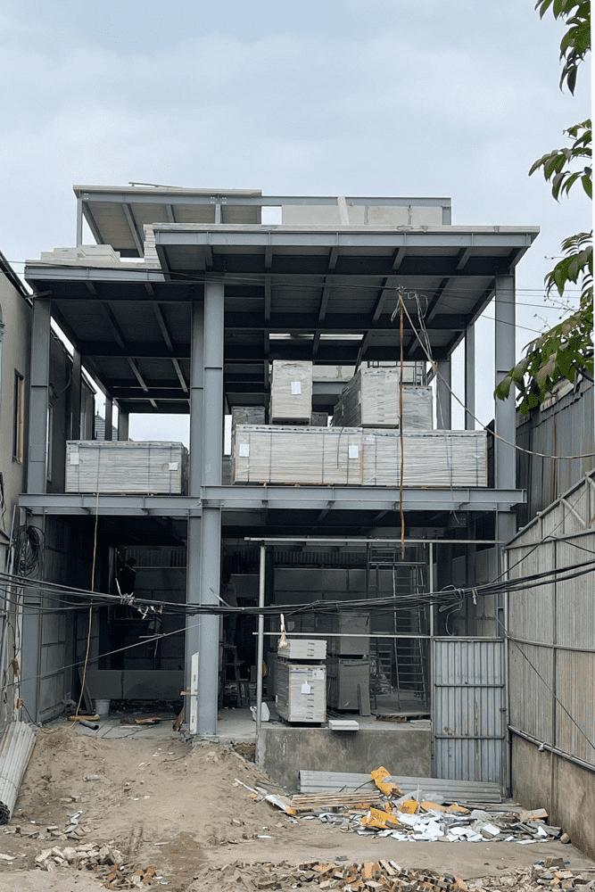 Nhà khung thép + vách nhẹ